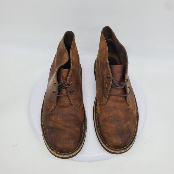 Clarks Shoe Men 6.5 M Originals Desert Boots Chukka Brown Leather Crepe - Picture 3 of 8